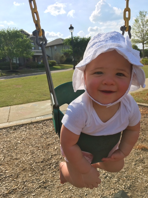 Multiple Children Mom Guilt - Ruthie in swing at park