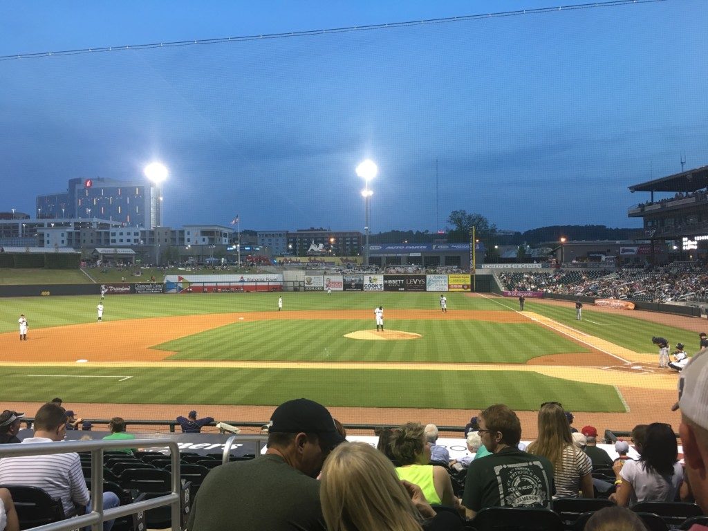 Birmingham Barons game at night