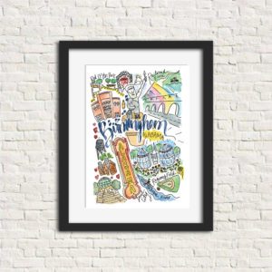 Birmingham local gift guide - Signet Sealed Birmingham illustration