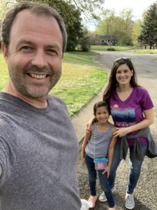Family walks are a great way to destress after working from home.