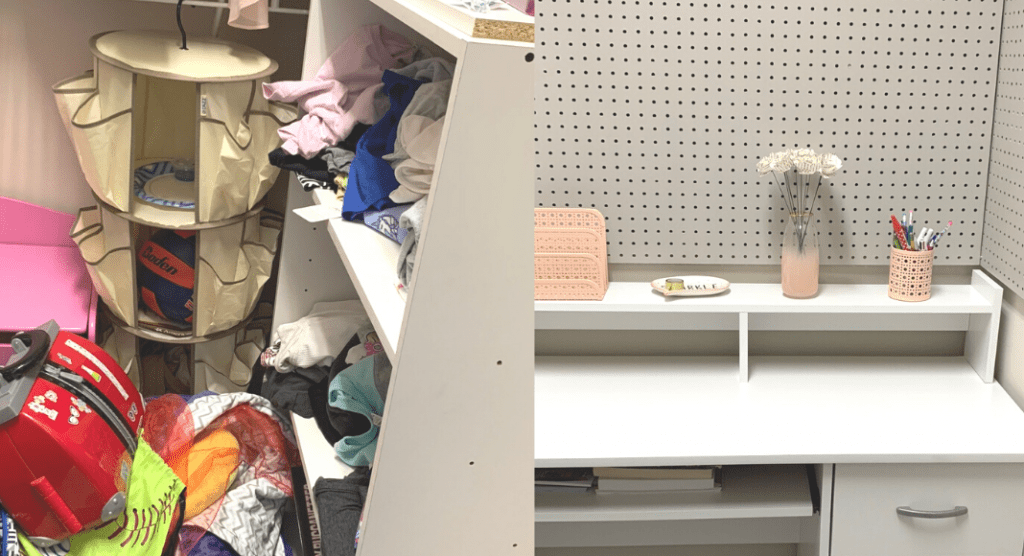 Coverting a closet into a study area