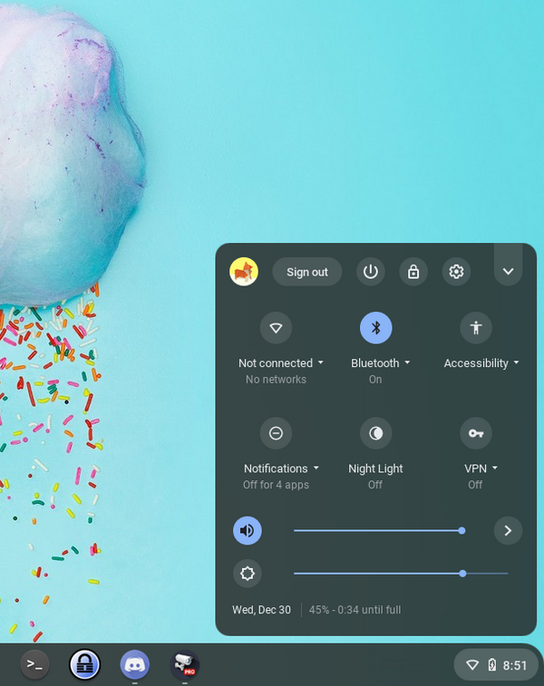 Internet Menu - re-establishing an internet connection