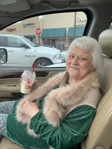 Drive thru diet lemonade and a long overdue haircut with precautions while out for a doctor’s appointment made her smile. My mom's in a nursing home during the pandemic.