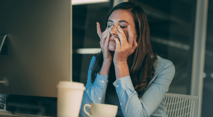 exhausted woman