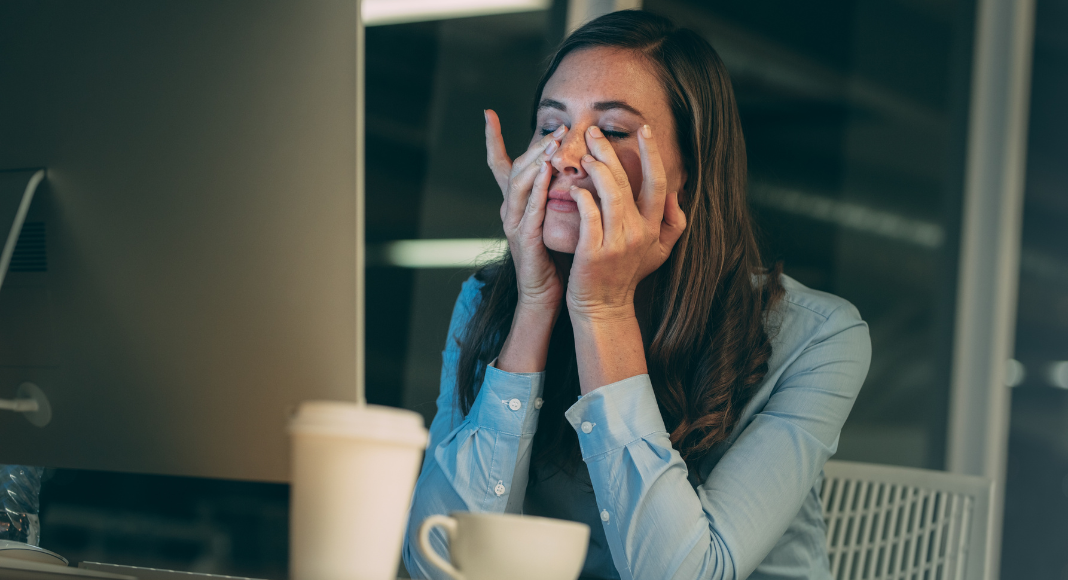 exhausted woman