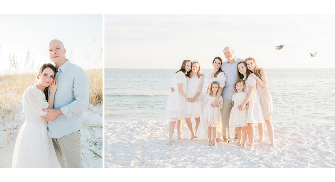 Photo of birmingham mom collective member Virginia Schultz and her family at the beach taken by Andrea Krey Photography