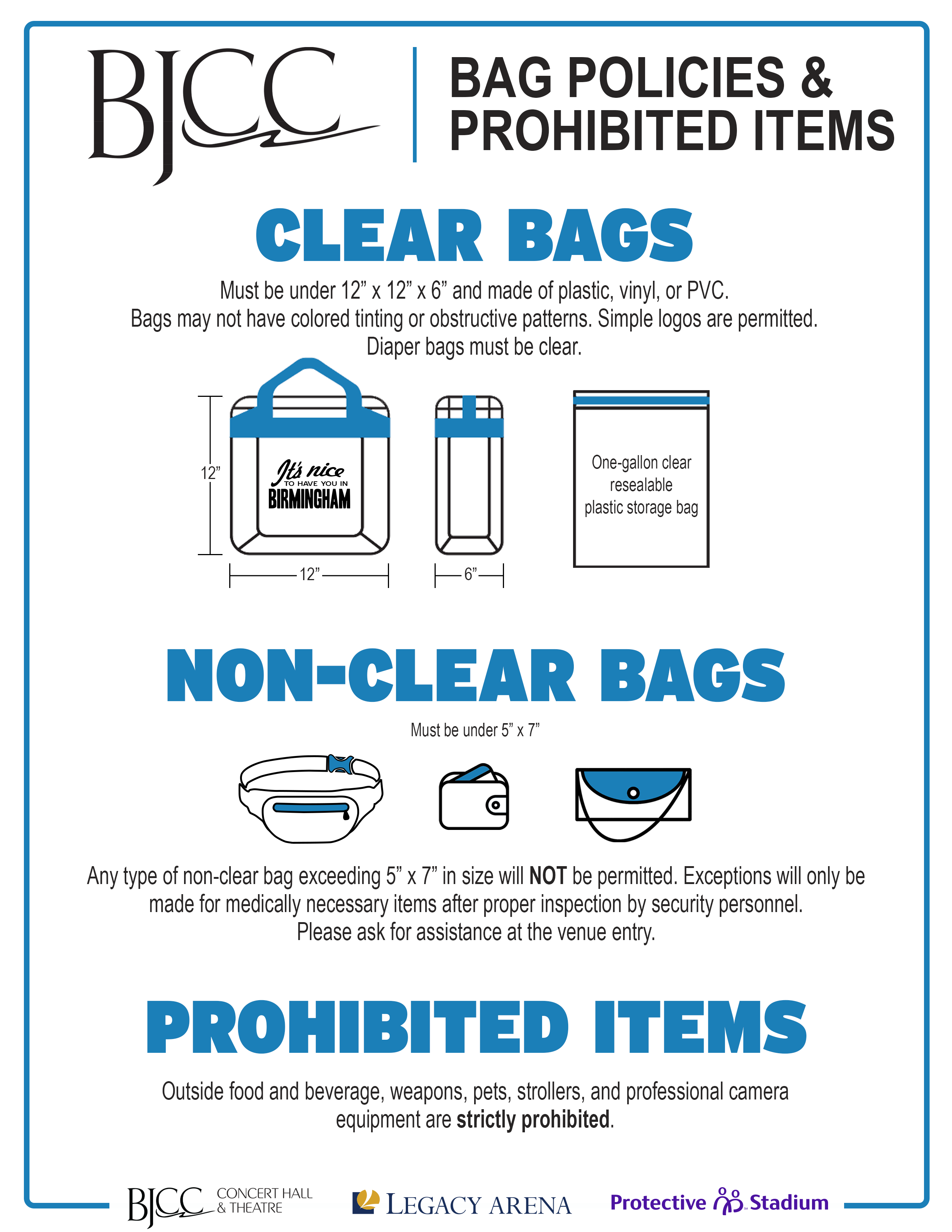 BJCC Bag Policy